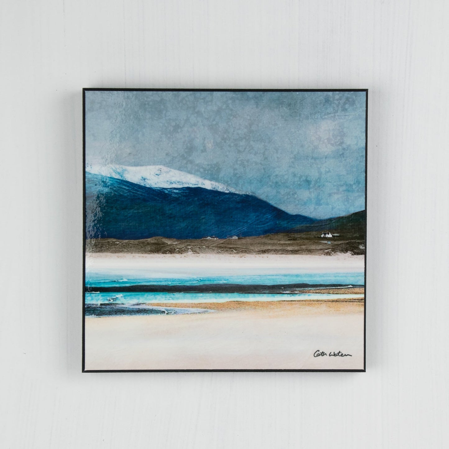 Winter Luskentyre Isle of Harris Wood Block Print