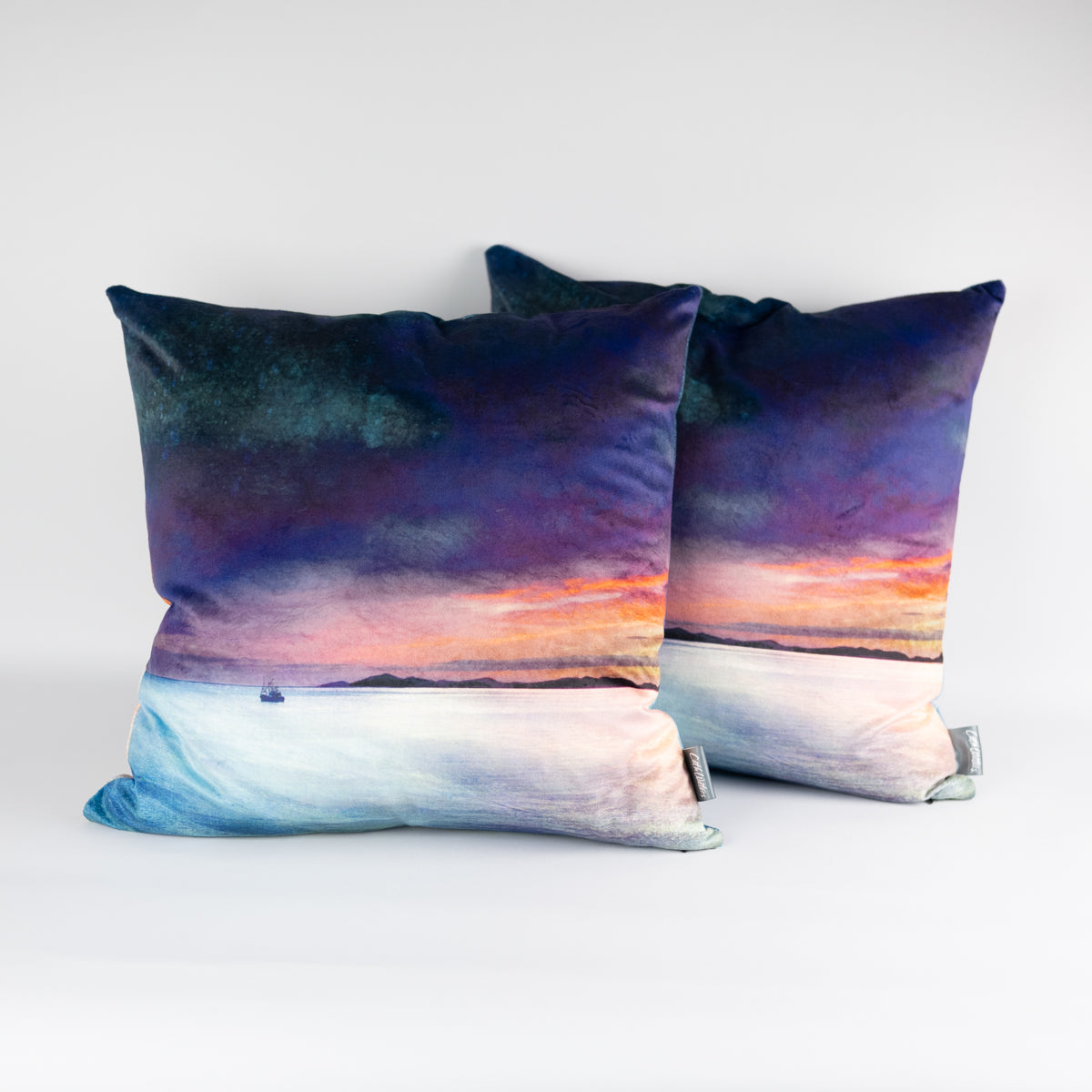 Fishing the Little Minch Velvet Cushion