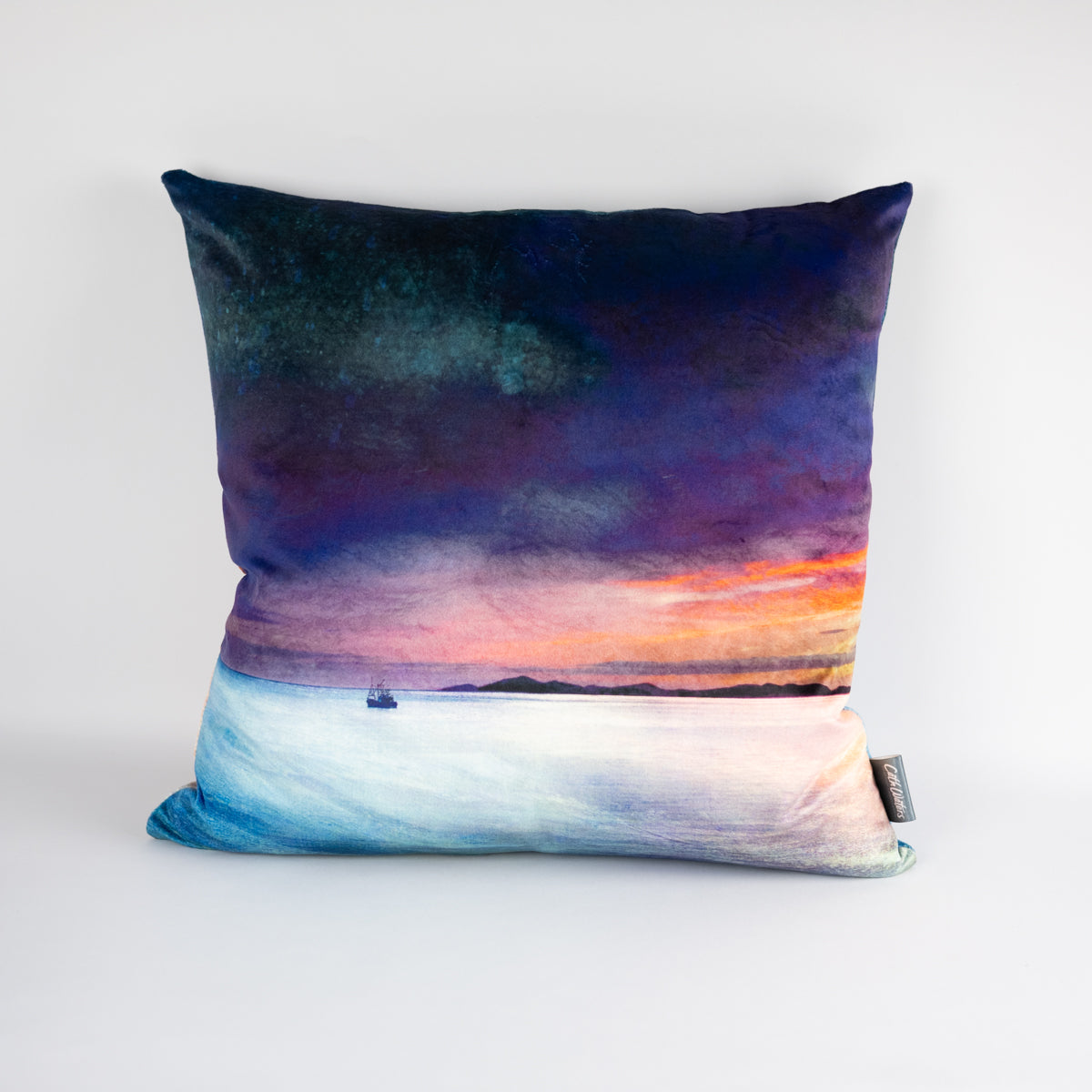 Fishing the Little Minch Velvet Cushion