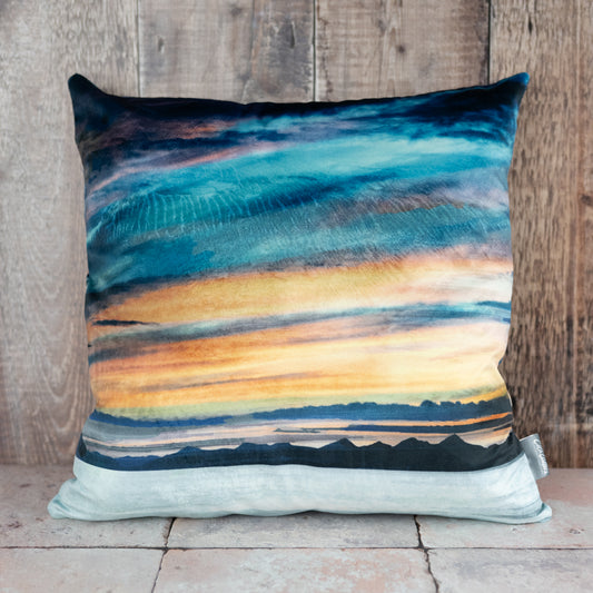 The Western Isles from Skye Velvet Cushion