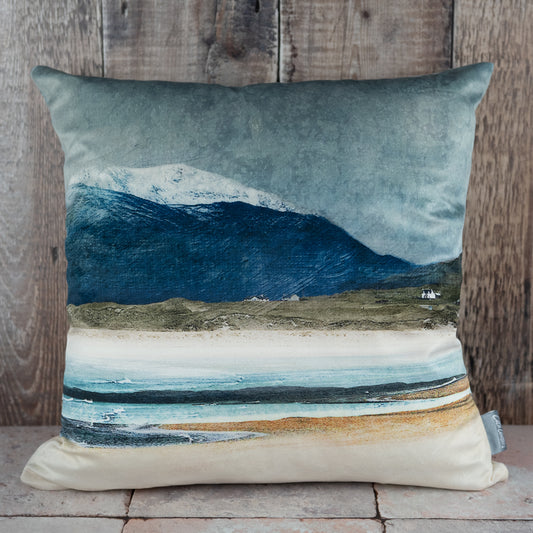 Winter Luskentyre Isle of Harris Velvet Cushion