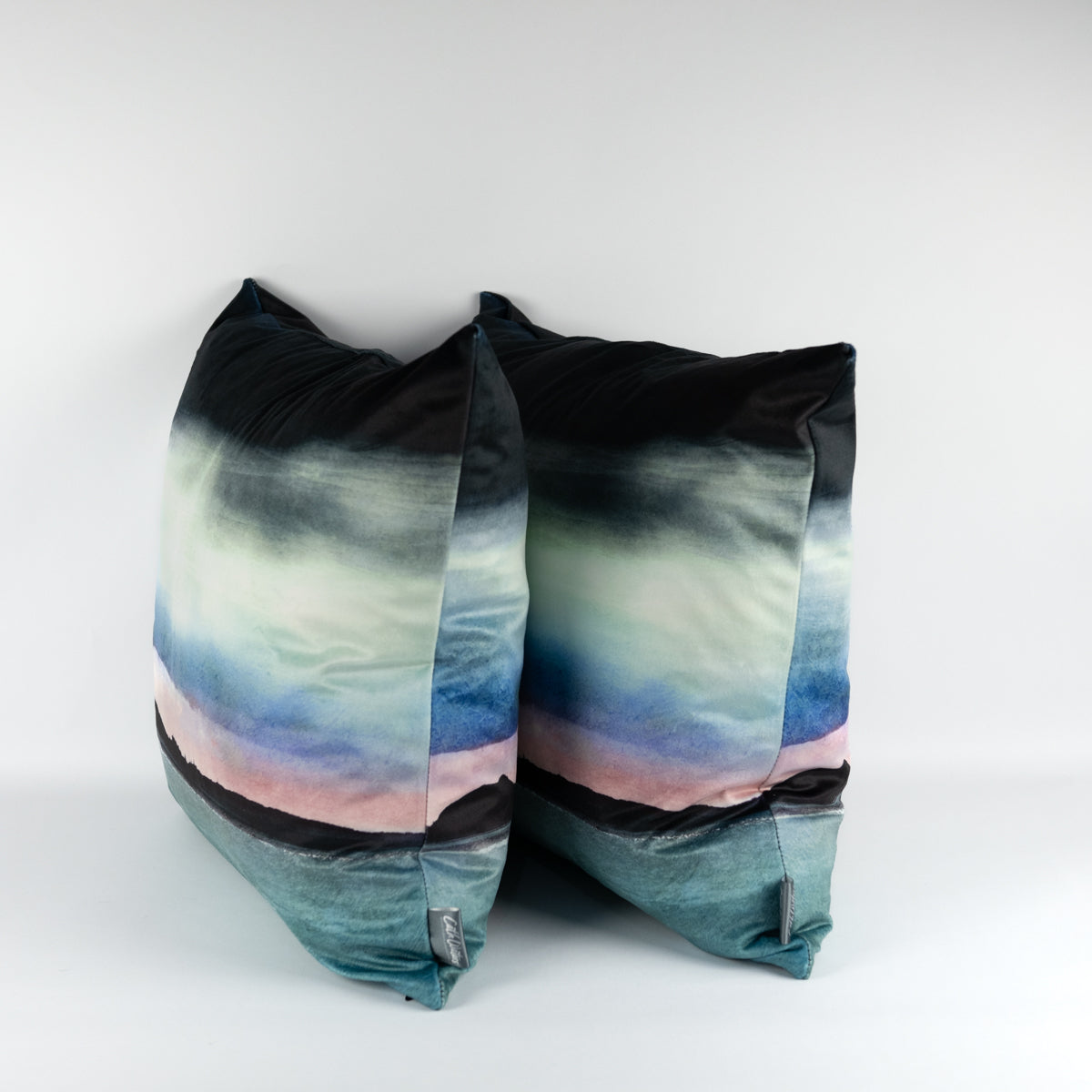 Edinburgh Skyline from East Lothian Velvet Cushion
