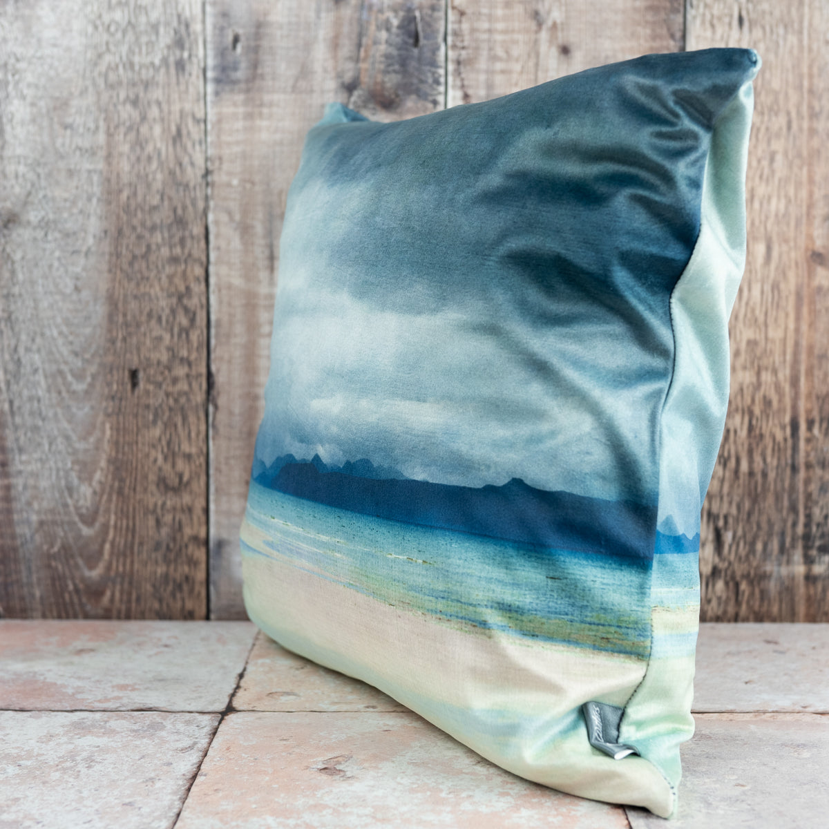 Skye and Raasay from Applecross Velvet Cushion