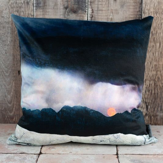 Strawberry Moonrise Isle of Skye Velvet Cushion
