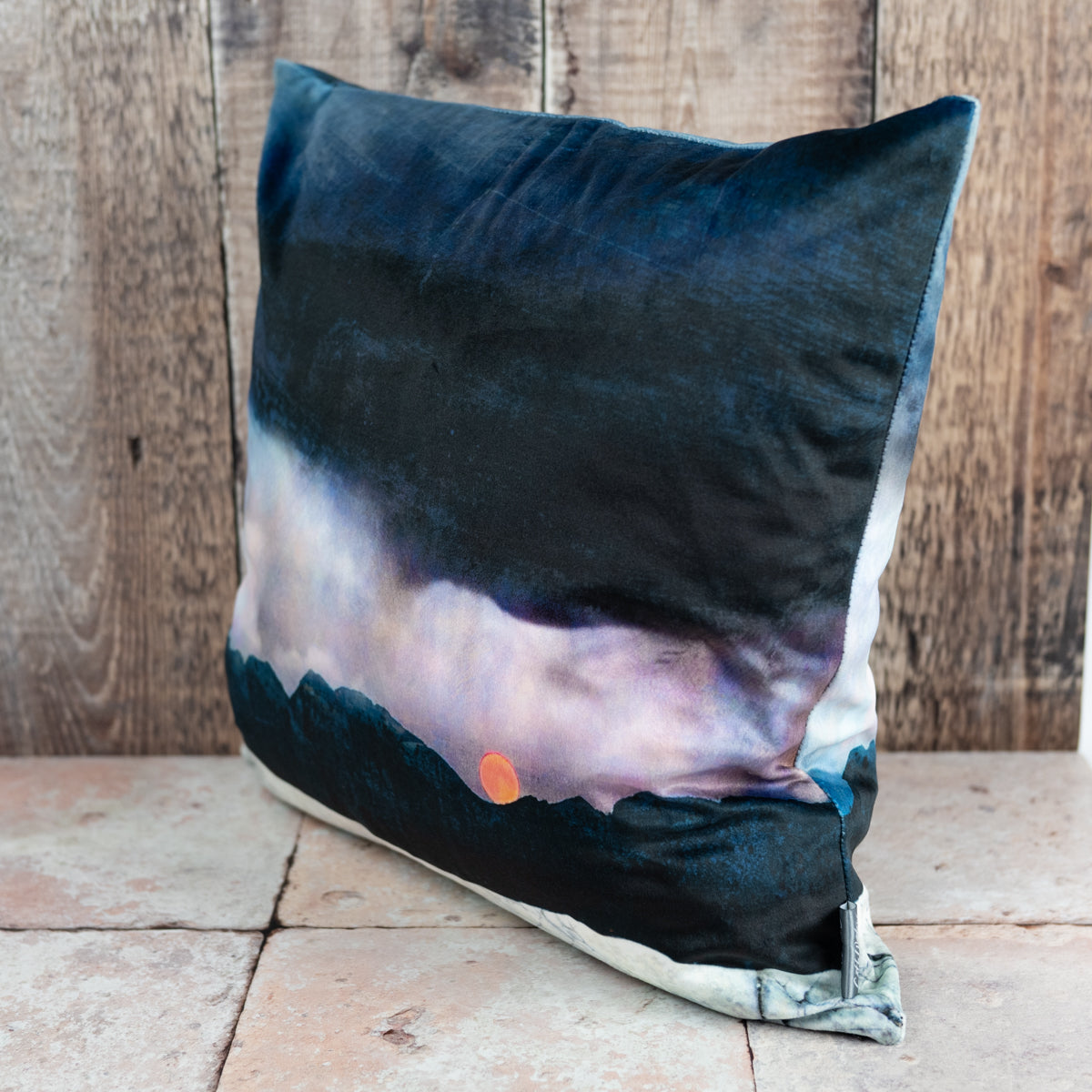 Strawberry Moonrise Isle of Skye Velvet Cushion