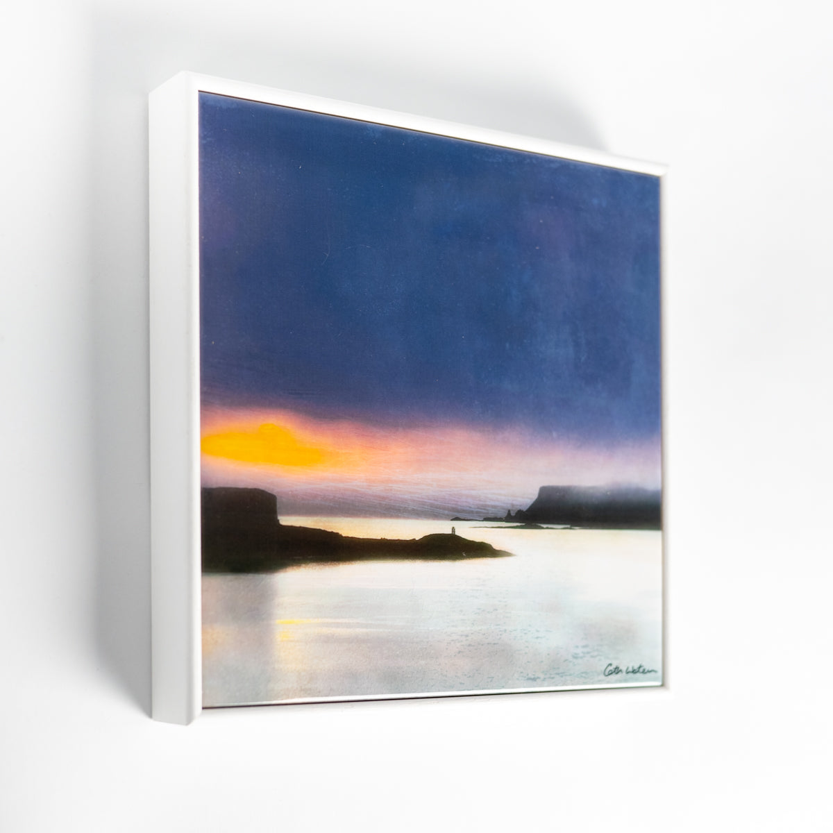 Ardtreck Lighthouse Skye Wood Framed 6" ceramic tile