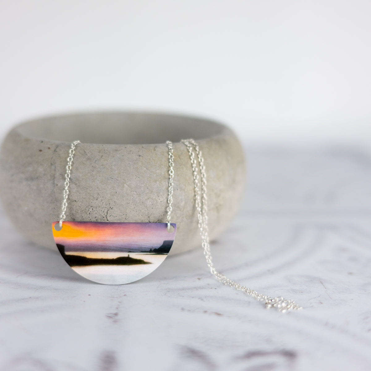 Ardtreck Lighthouse Skye Aluminium and Silver Small Necklace