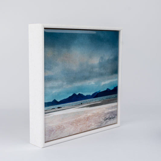 “A walk on the beach” Skye from Applecross Wood Framed 6" ceramic tile