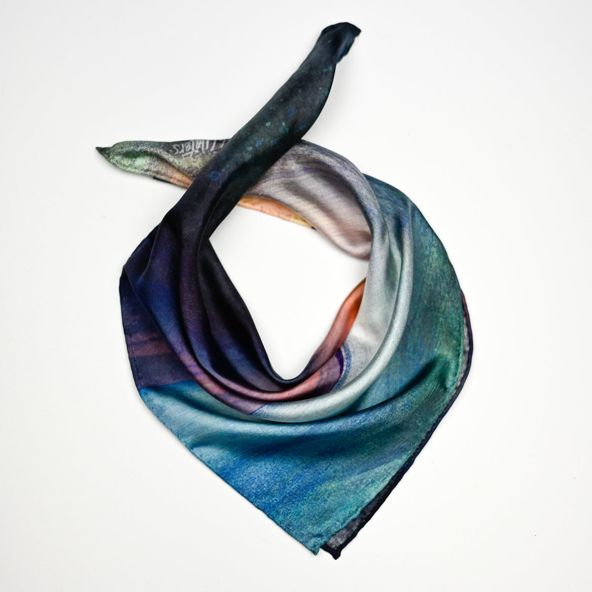 Fishing the Little Minch Small Square Silk Scarf
