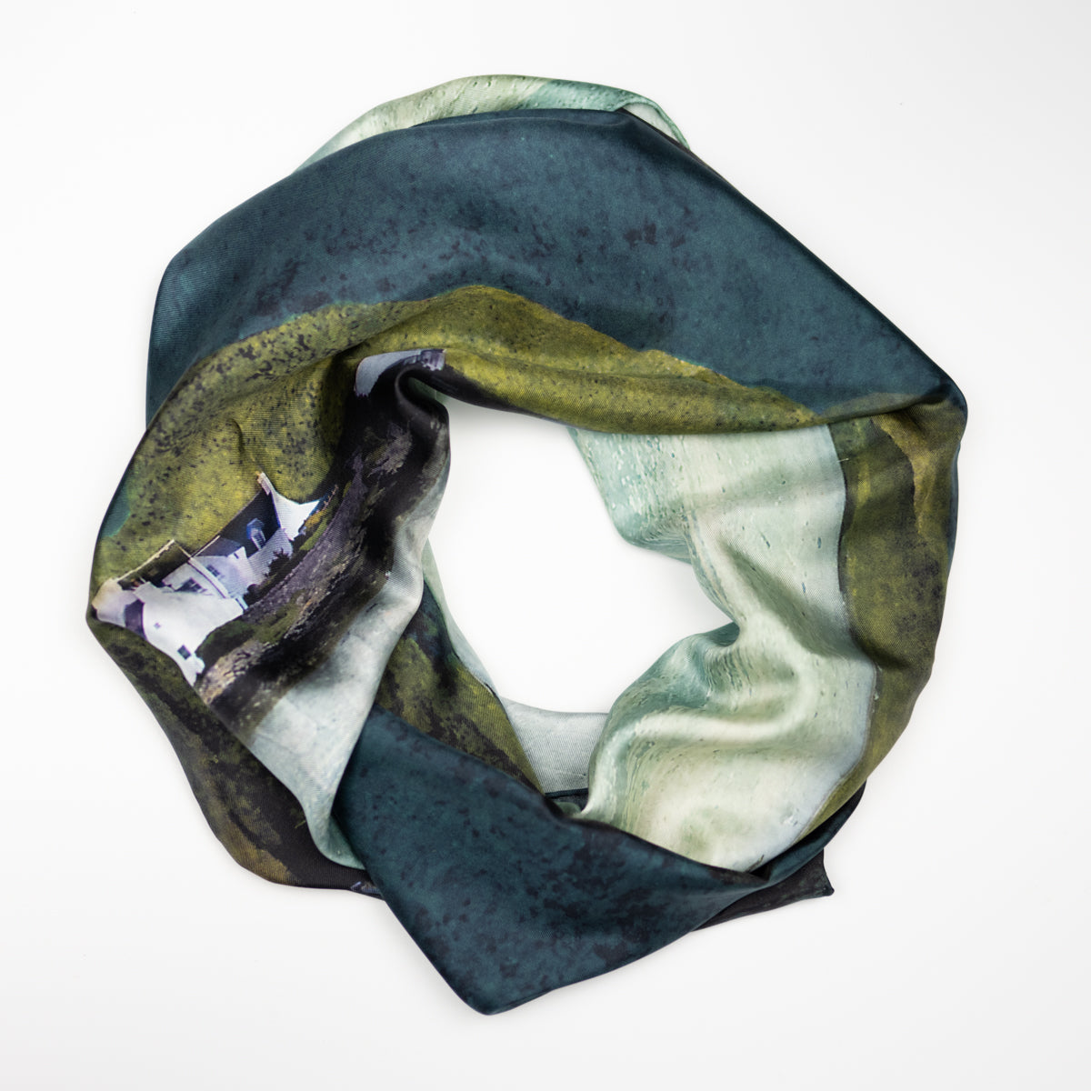 LARGE CRYSTALLED SILK SQUARE SCARF THE CALL OF CATALONIA
