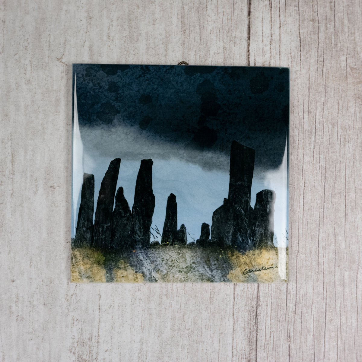 The Calanais Stones Lewis Gift Boxed 4.25" ceramic tile