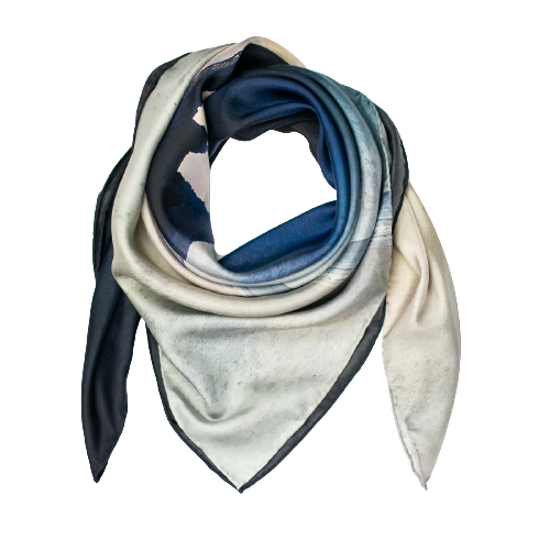 Open Heart Large Square Silk Scarf