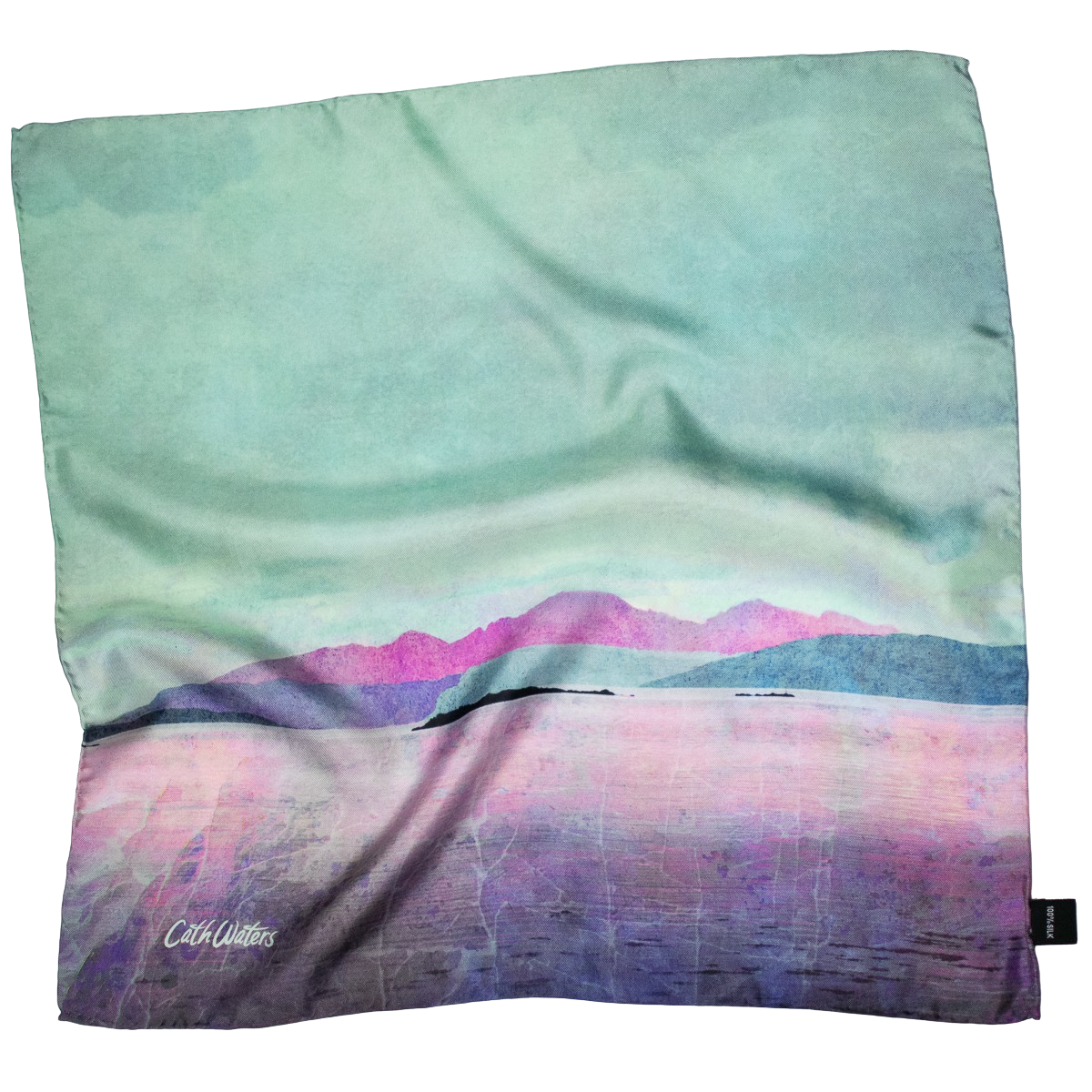 Arran over the Sound of Bute Small Square Silk Scarf
