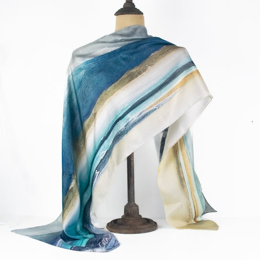 Winter Luskentyre Harris Large Panoramic Silk Scarf