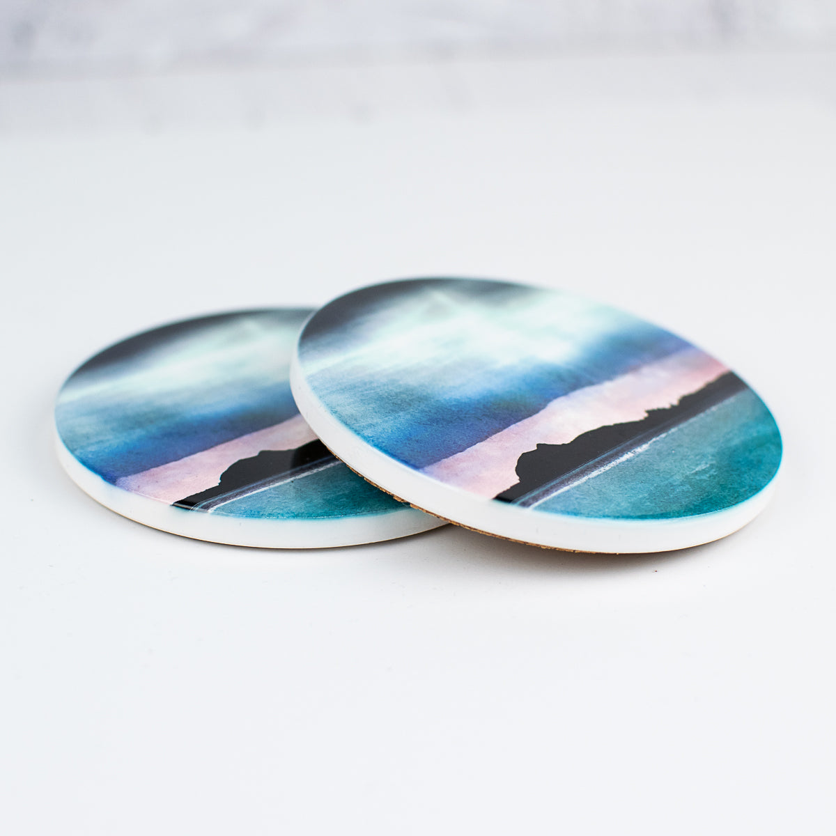 Edinburgh Skyline from East Lothian Ceramic Coaster Gift Boxed