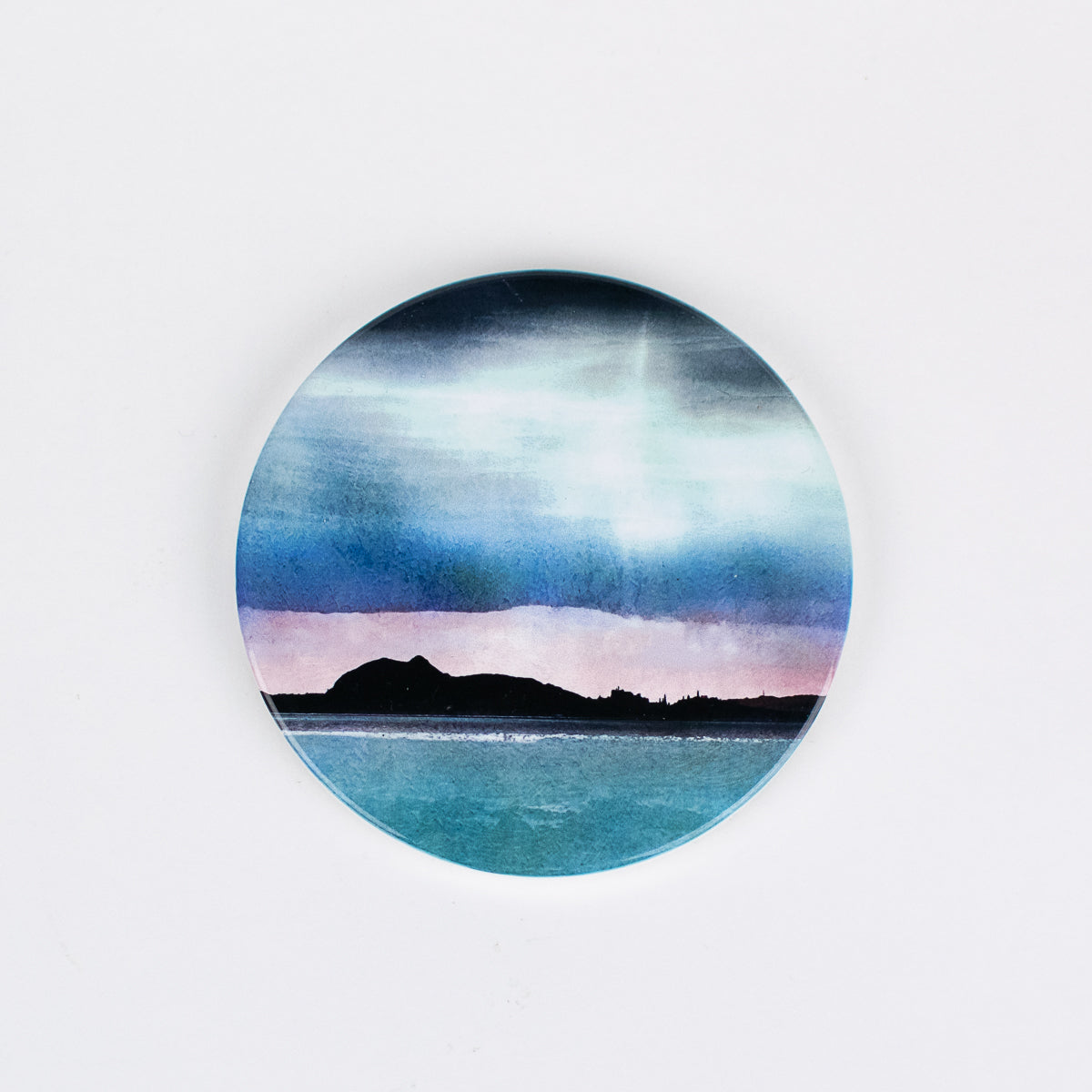 Edinburgh Skyline from East Lothian Ceramic Coaster