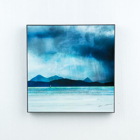Inner Sound Skye and Scalpay Wood Block Print