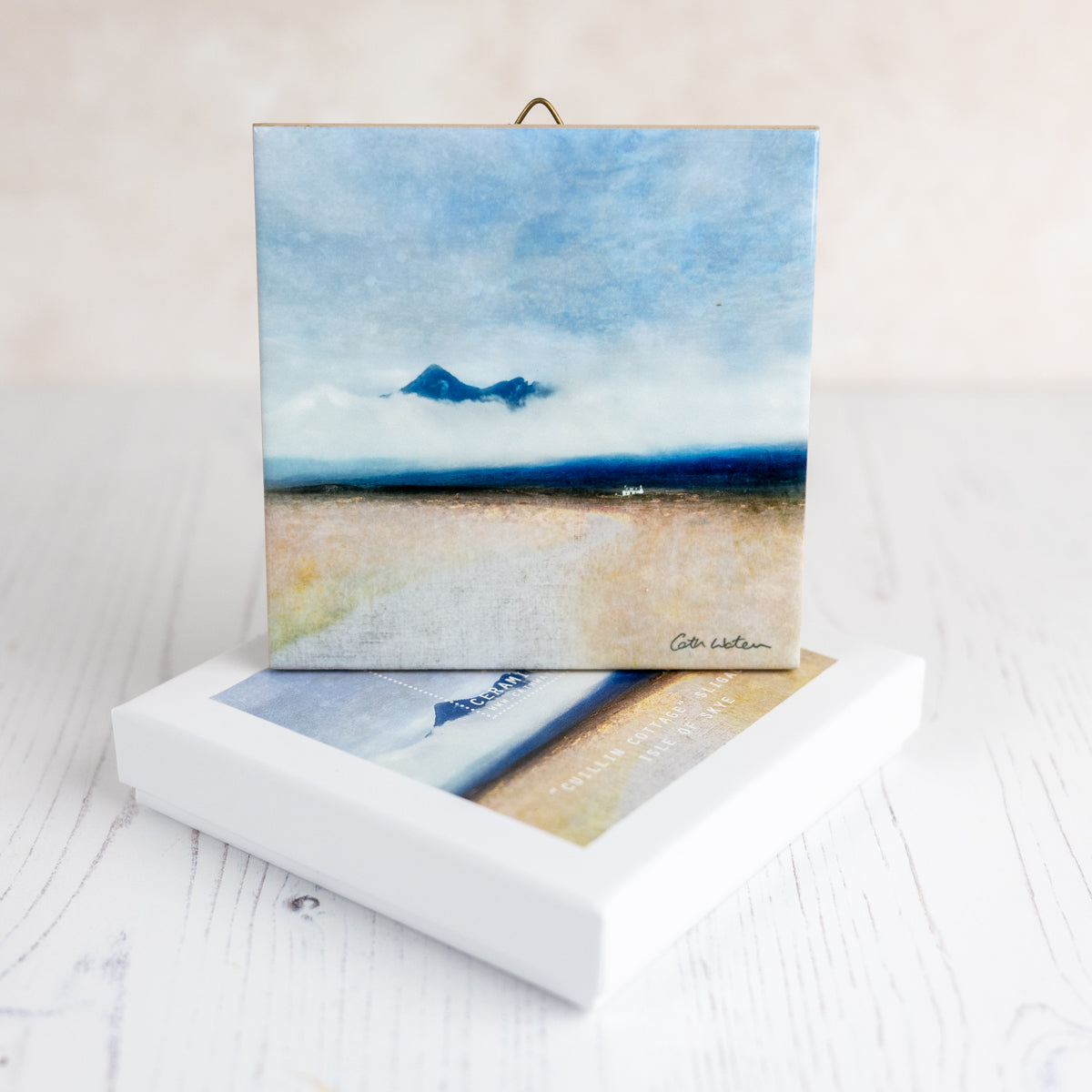 Cuillin Cottage Sligachan Isle of Skye Gift Boxed 4.25" ceramic tile