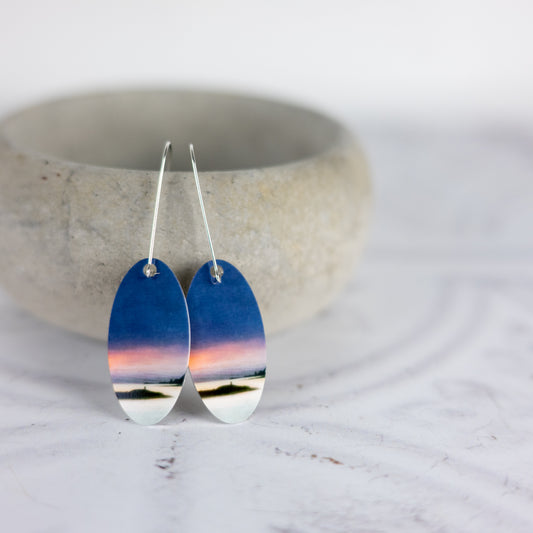 Ardtreck Lighthouse Skye  Aluminium and Silver Earrings