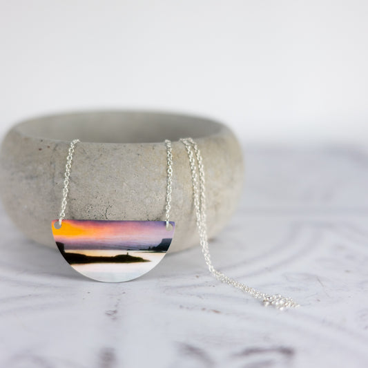 Ardtreck Lighthouse Skye Aluminium and Silver Small Necklace