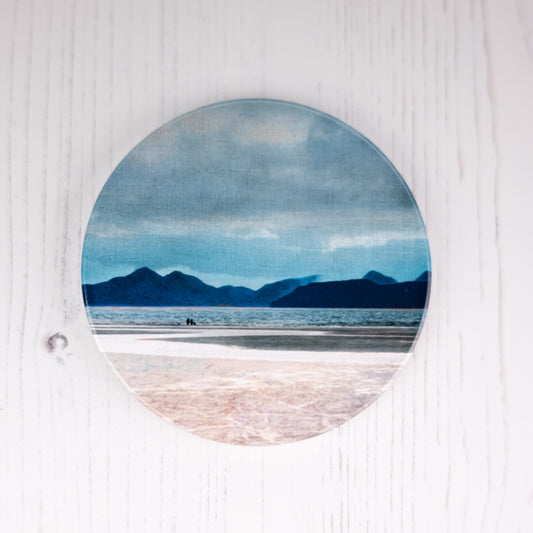 "A walk on the beach" Skye from Applecross Ceramic Coaster