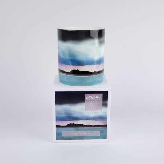Edinburgh Skyline from East Lothian Large Bone China Mug
