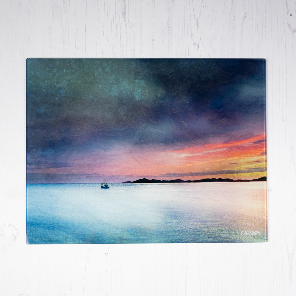 Fishing the Little Minch Glass Worktop Saver