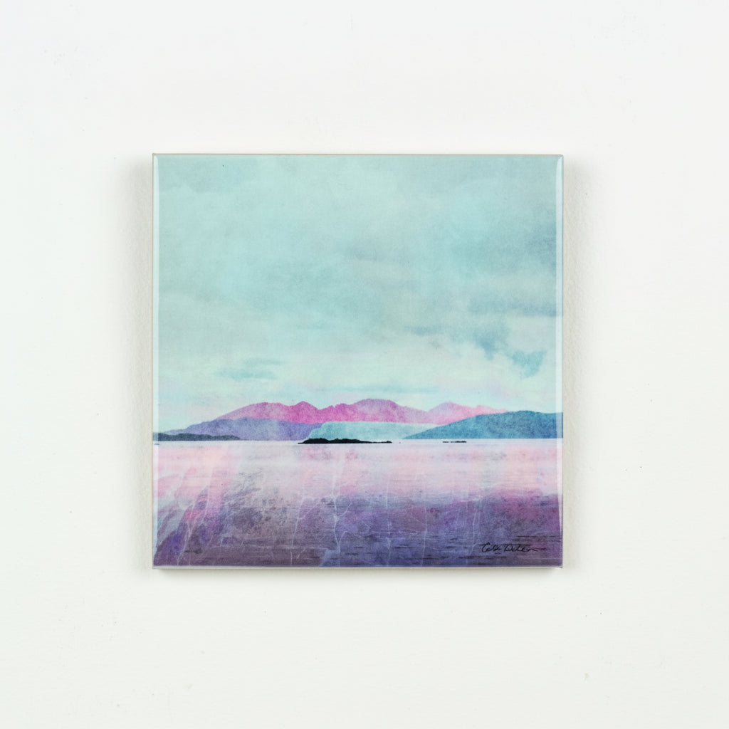 Arran over Sound of Bute Inlaid Ceramic Tile