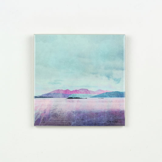 Arran over Sound of Bute Inlaid Ceramic Tile