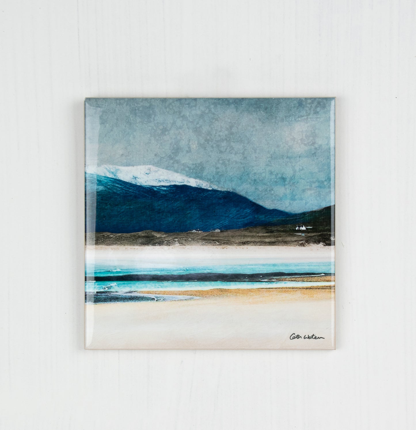 Winter Luskentyre Isle of Harris Inlaid Ceramic Tile