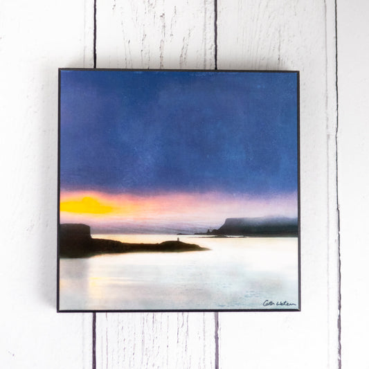 Ardtreck Lighthouse Skye 150mm square Wood Block Print