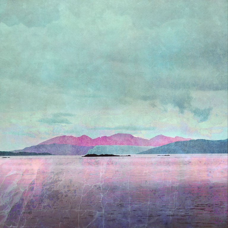 Arran over the Sound of Bute Small Square Silk Scarf