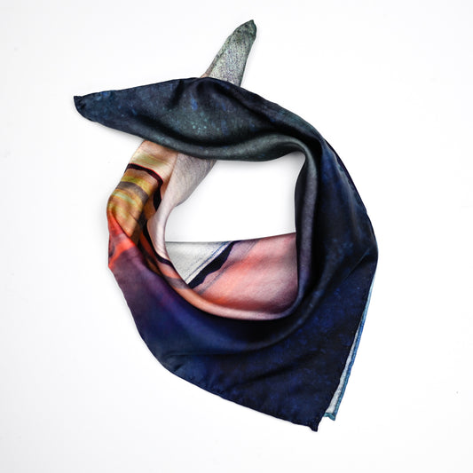 Fishing the Little Minch Small Square Silk Scarf