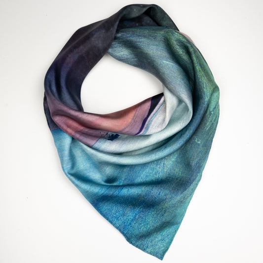 Fishing the Little Minch Large Square Silk Scarf