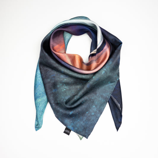 Fishing the Little Minch Large Square Silk Scarf