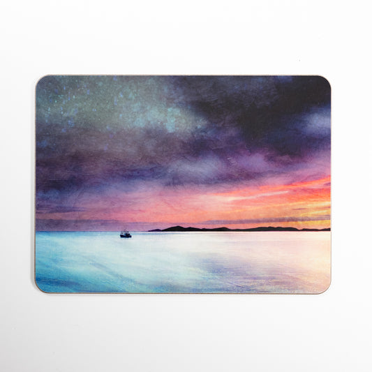 Fishing the Little Minch Cork Backed Table Mat