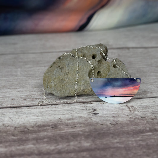 Fishing the Little Minch Aluminium and Silver Small Necklace
