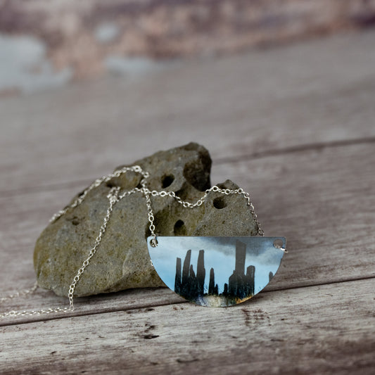 The Calanais Stones Lewis Aluminium and Silver Small Necklace