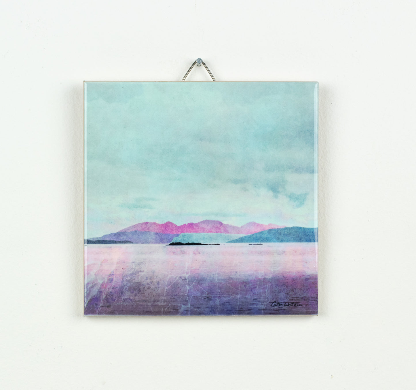 Arran over Sound of Bute Gift Boxed 4.25" ceramic tile