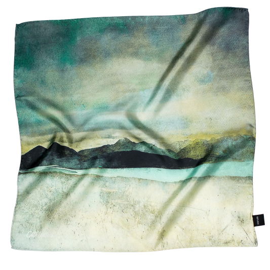 Skye from the Bealach Na Ba Applecross Small Square Silk Scarf