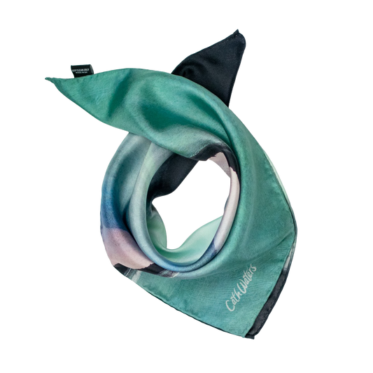 Edinburgh Skyline from East Lothian Small Square Silk Scarf