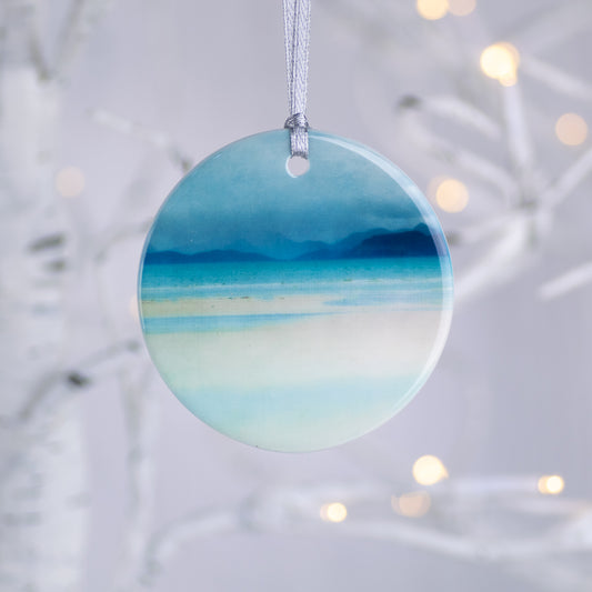 Skye and Raasay from Applecross Porcelain Hanging Ornament