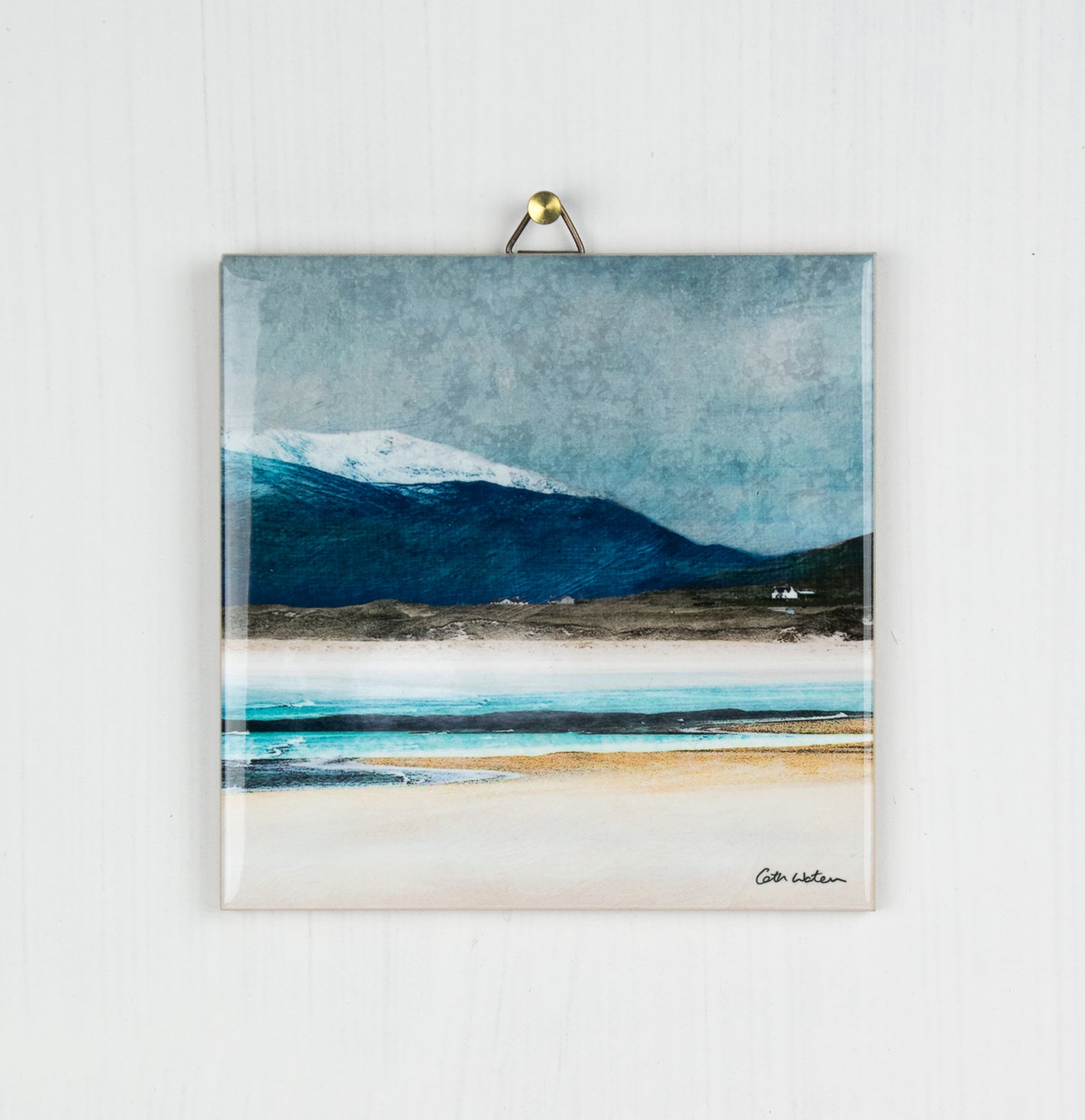 Winter Luskentyre Isle of Harris Gift Boxed 4.25" ceramic tile