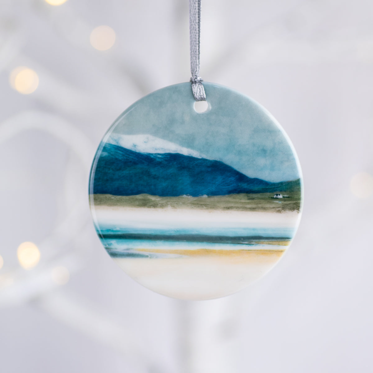 Winter Luskentyre Isle of Harris Porcelain Hanging Ornament