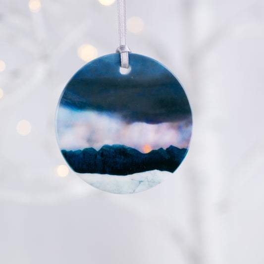 Strawberry Moonrise Isle of Skye Porcelain Hanging Ornament