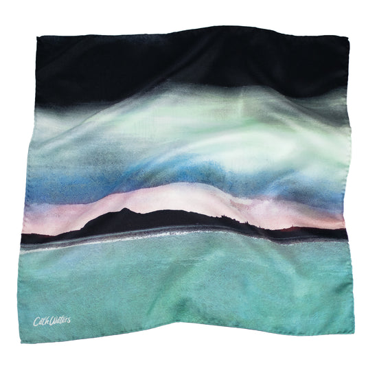 Edinburgh Skyline from East Lothian Small Square Silk Scarf