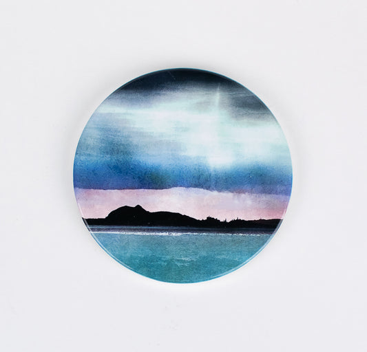 Edinburgh Skyline from East Lothian Ceramic Coaster Gift Boxed