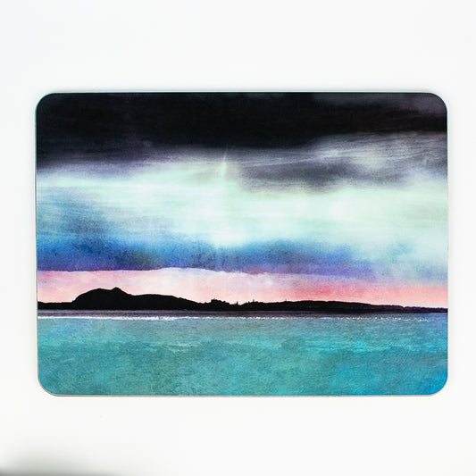 Edinburgh Skyline from East Lothian Cork Backed Table Mat