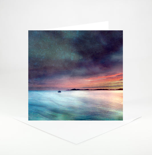 Fishing the Little Minch 140mm square greetings cards